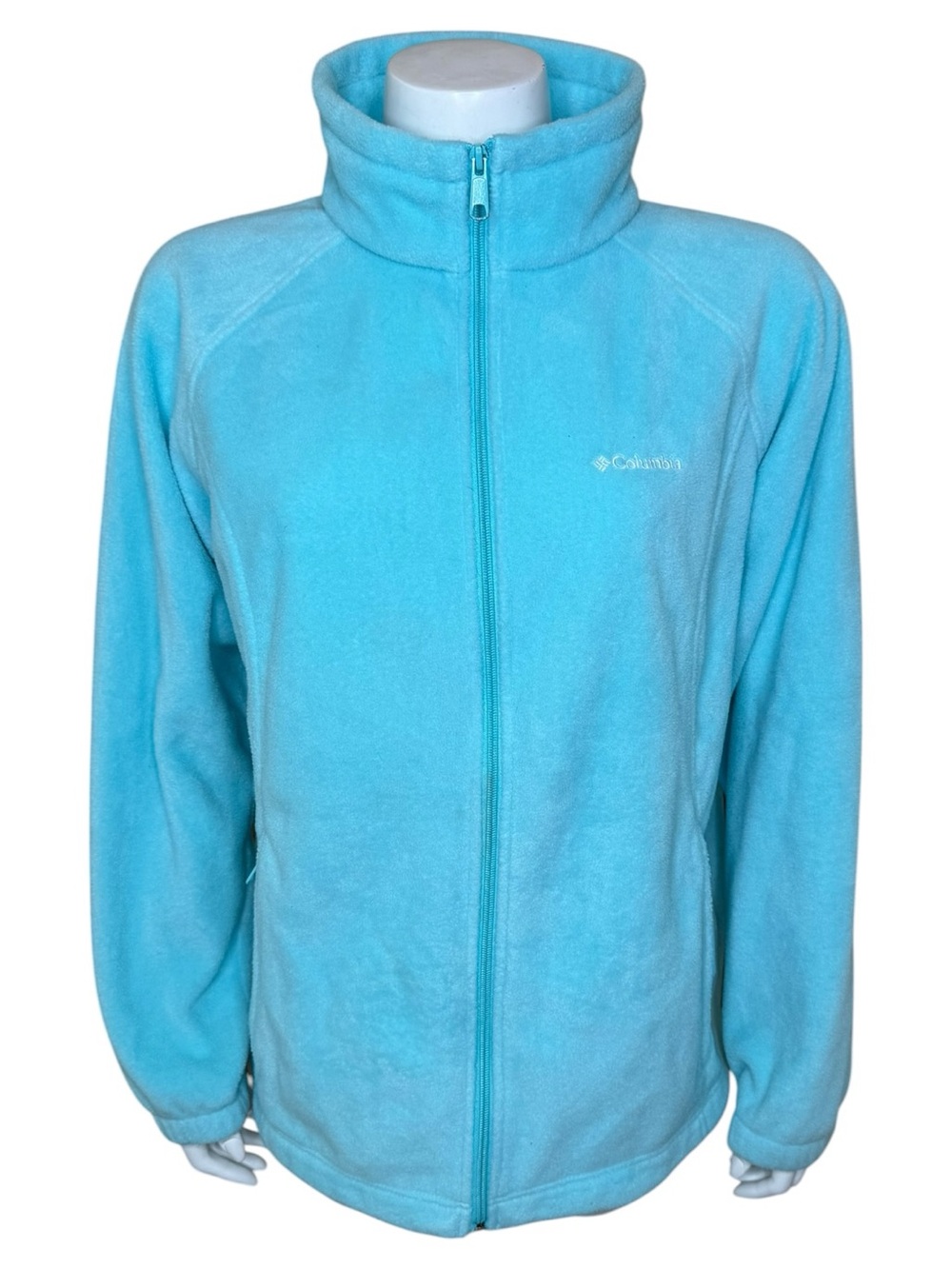 Columbia Benton Springs Fleece Jacket 1X Aqua Blue Full-Zip